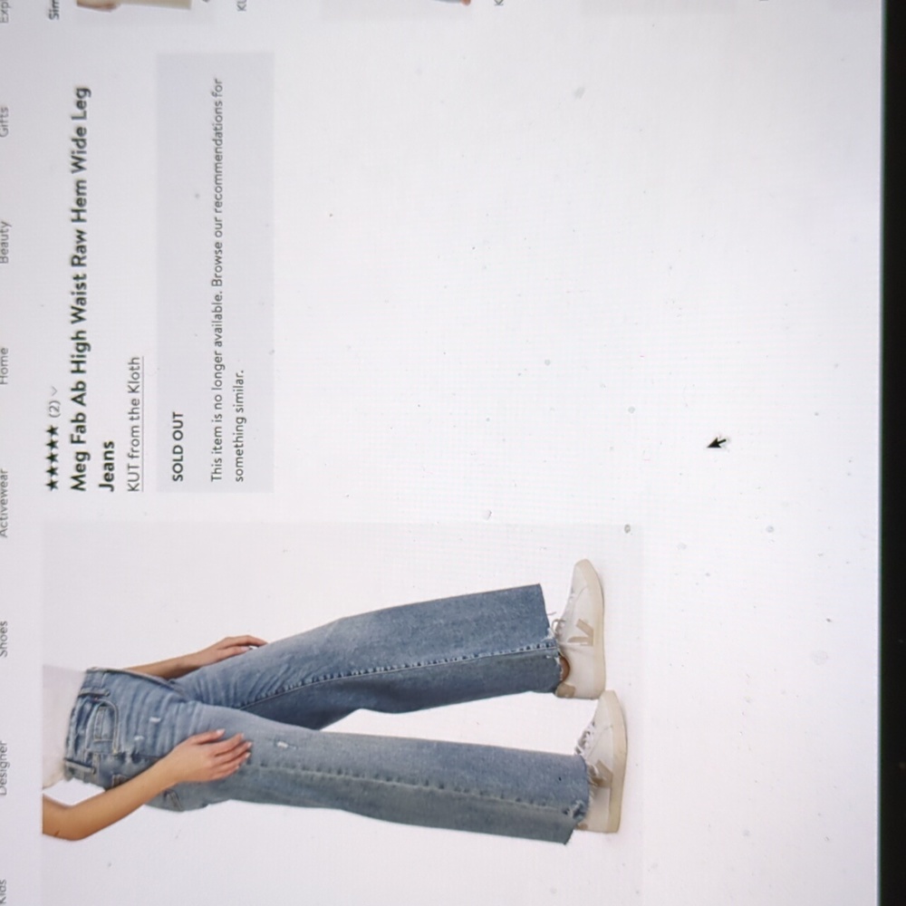 Kut from the Kloth, Meg Fab Ab High Waist raw hem wide leg jeans